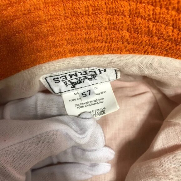 HERMES pile H logo hat bucket hat bob hat cotton Orange main image 6